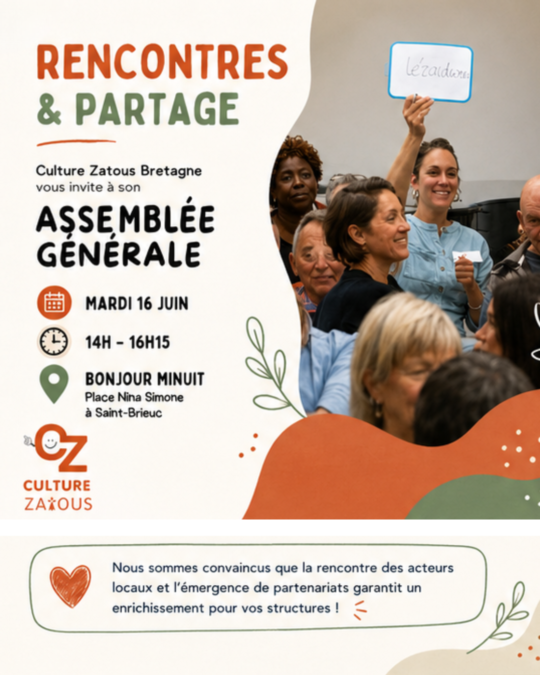 Invitation: AG + Rencontre Speed Meeting+ Pot de l'amitié